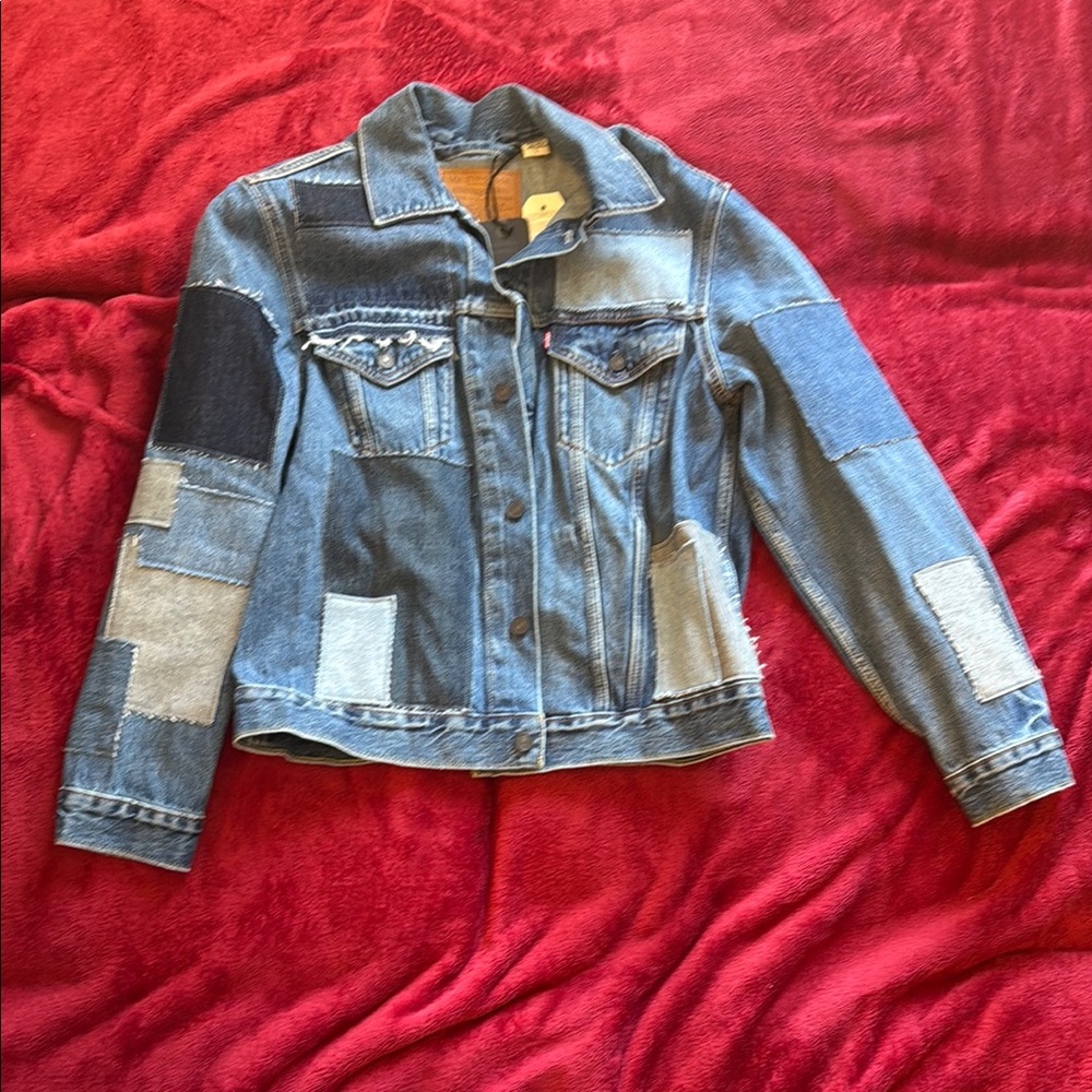 Levi's Patchwork Denim Jacket - Blue and Black